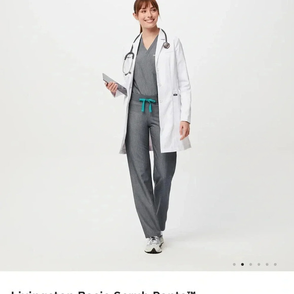 FIGS Livingston Basic Scrub Pants Grey Sz Lg Technical Collection Gray silver - Picture 1 of 8